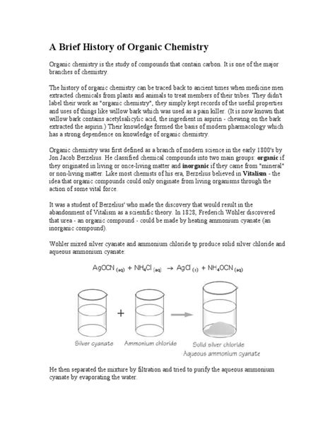 A Brief History Of Organic Chemistry Pdf Organic Compounds Fuels