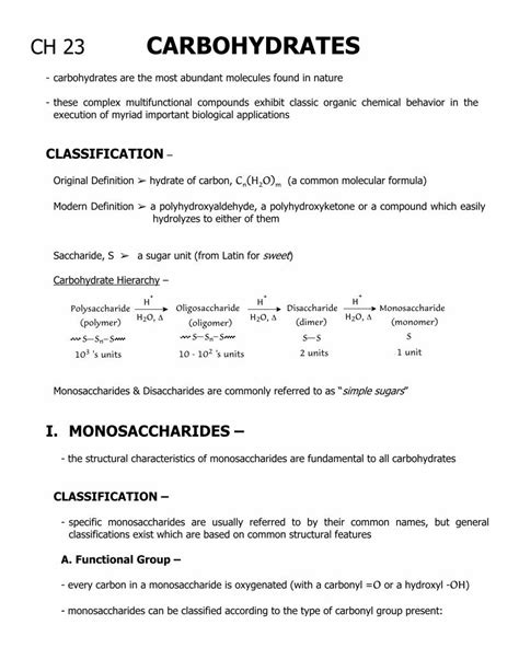 PDF Carbohydrate Notes DOKUMEN TIPS