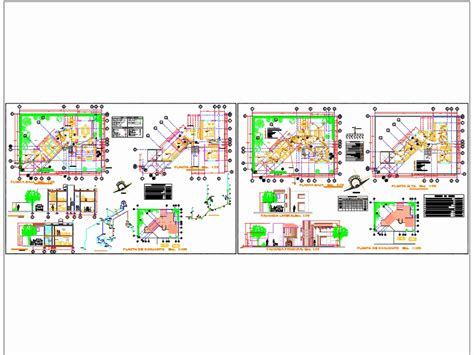 Residencia En Autocad Descargar Cad 136 Mb Bibliocad