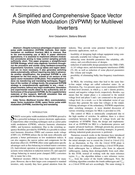 Pdf A Simplified And Comprehensive Space Vector Pulse Width Modulation Svpwm For Multilevel