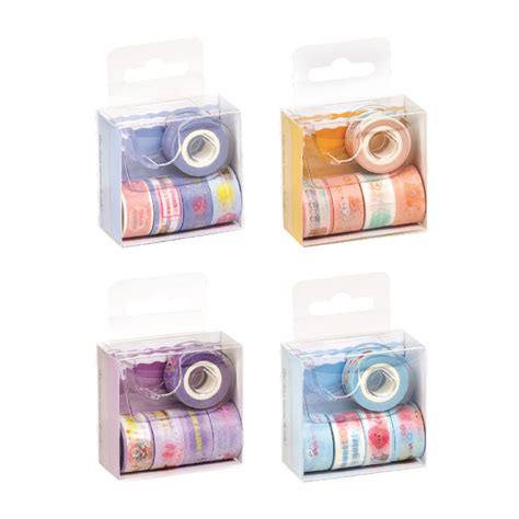 Kit Fita Adesiva Decorada Washi Tape Soul 12mm X 3m Mini Dispenser C