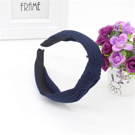 Hoofdband Bow Knot Cross Tie Fluwelen Headwrap Pur Grandado