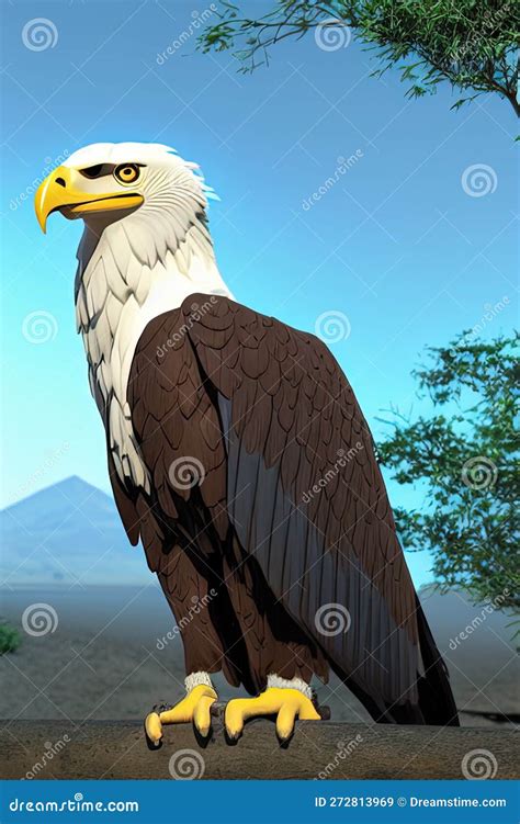 African Fish Eagle Animal Ai Generated Stock Illustration