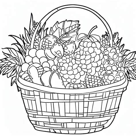 Desenhos De Grande Cesta De Frutas Para Colorir E Imprimir