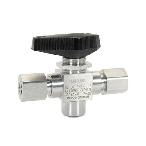 Nai Lok High Pressure Trunnion Ball Valve 3 Way Ball Valve For CNG PTFE