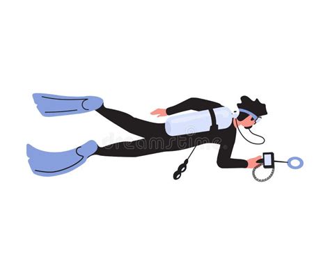 Illustration Of A Scuba Diver On A White Background Stock Vector