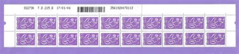 FRANCE 2005 BANDE De 20 Timbres Marianne Lamouche 10 C Mauve Y T N