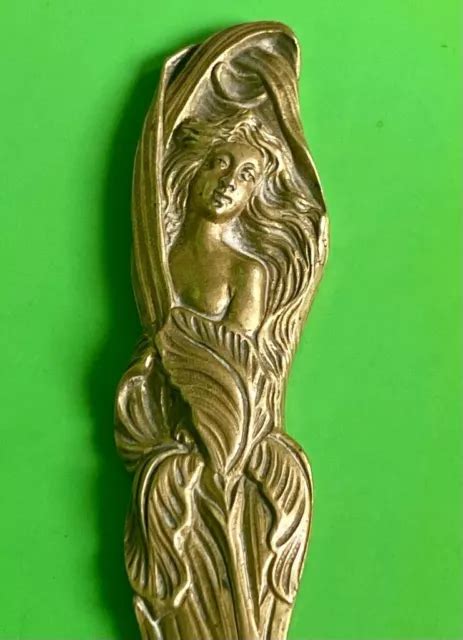 Ancien Ouvre Lettre Coupe Papier En Bronze Art Nouveau Eur