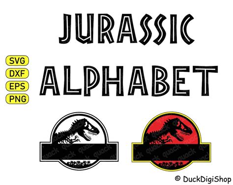 Jurassic Park Alphabet Svg Jurassic Font Svg Jurassic Park Etsy