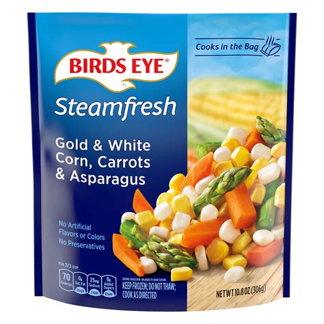 birds eye steamfresh gold  white corn carrots asparagus mixed