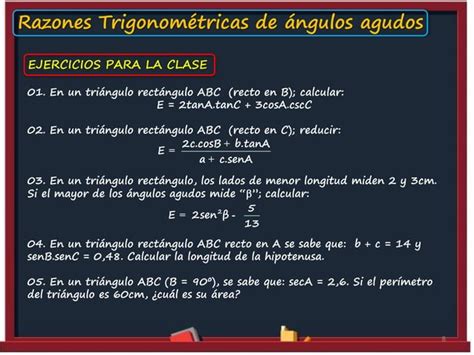 Razones Trigonométricas De ángulos Agudos Ccesa007 Ppt