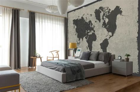 3D RETRO STYLE A204 World Map Wallpaper Wall Mural Removable Self