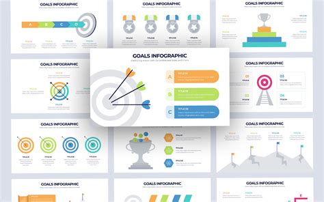 Modello Powerpoint Infografica Obiettivi Aziendali