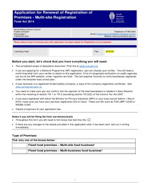 Fillable Online Application For Renewal Of Registration Of Premises