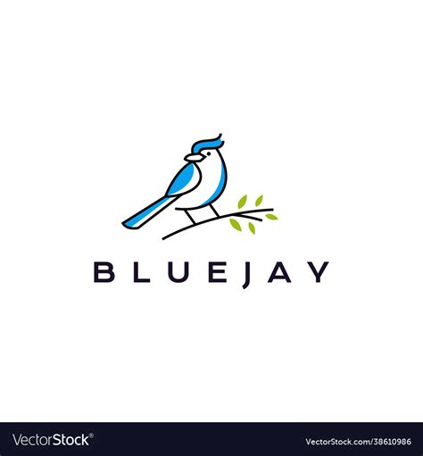 Blue jay bird logo design Royalty Free Vector Image