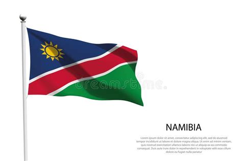 Bandera Nacional Namibia Ondeando Sobre Fondo Blanco Ilustraci N Del