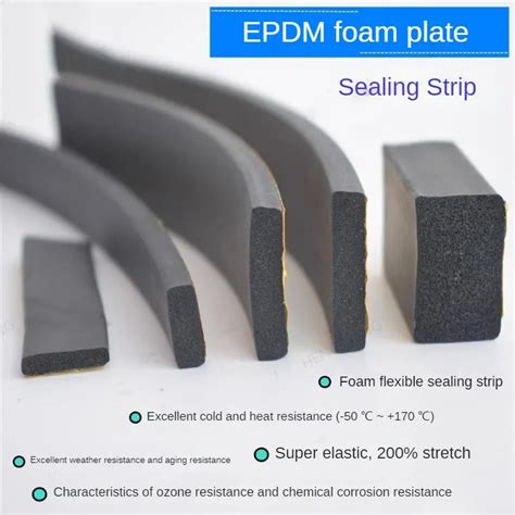 Epdm Flat Foam Sealing Strip Strong Adhesive Rubber Seal Single Sided