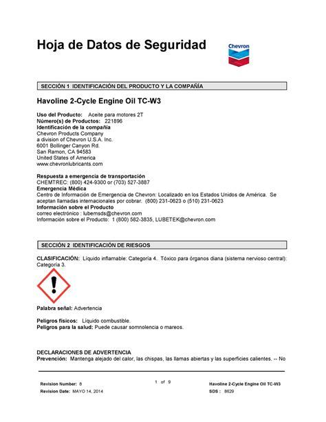 11 Ficha De Seguridad Aceite 2 Tiempos Studocu