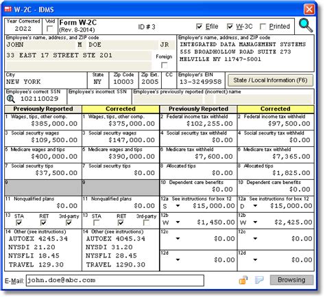 W 2C Software W 2C Software To Create Print E File IRS Form W 2C