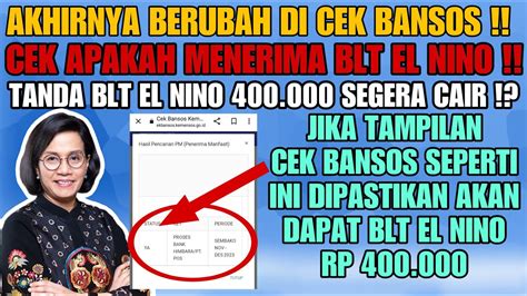 Akhirnya Cek Bansos Berubah Cek Apakah Kalian Penerima Blt El Nino