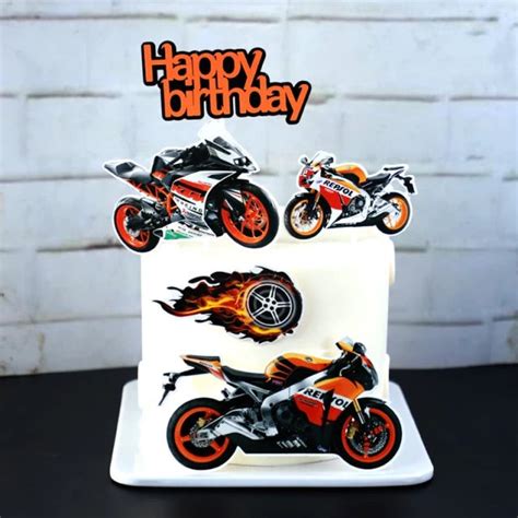 Motorbike Ktm Birthday Cardboard Cake Topper Lamay