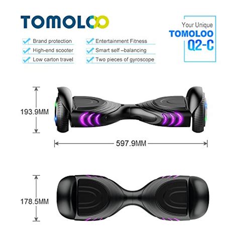 TOMOLOO Hoverboard With Bluetooth Speaker UL2272 Certified Self