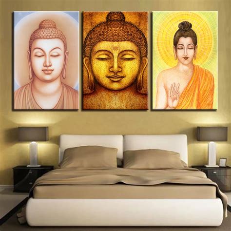 Aliexpress.com : Buy Canvas HD Prints Pictures 3 Pieces Buddha Statues ...