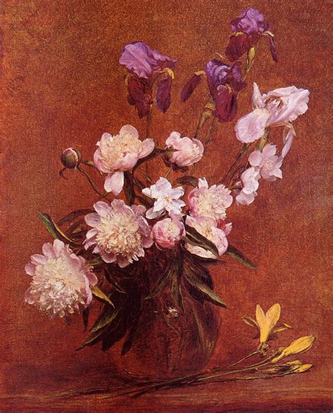 Reproductions D Art Bouquet De Pivoines Et Iris De Ignace Henri Jean