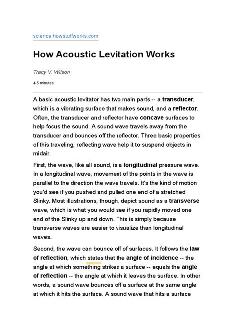 How Acoustic Levitation Works | PDF | Waves | Sound