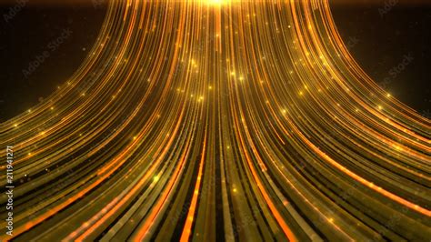 Abstract Glamour Background Of Glitter Golden Particles And Streams