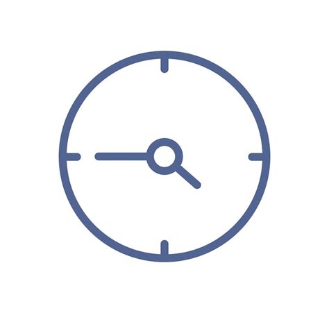 Icono de arte de línea simple del reloj con flechas de hora y minuto en