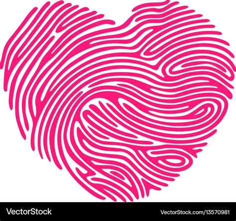 Heart Finger Print Royalty Free Vector Image VectorStock