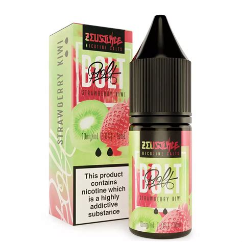 Strawberry Kiwi 10ml Nic Salt E Liquid By Zeus Juice Bolt Prime Vapes Uk