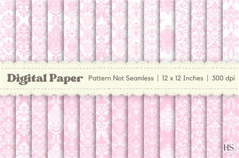 Pink Damask Digital Paper Pattern Graphic By Heyv Studio Creative