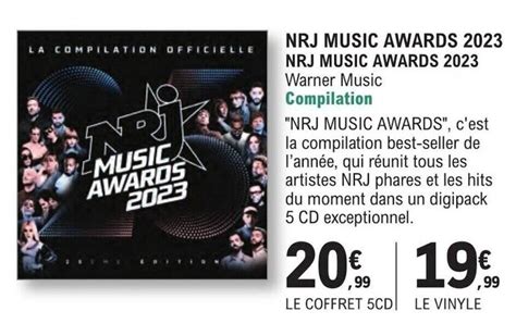 Promo NRJ MUSIC AWARDS 2023 Warner Music Compilation Chez E Leclerc