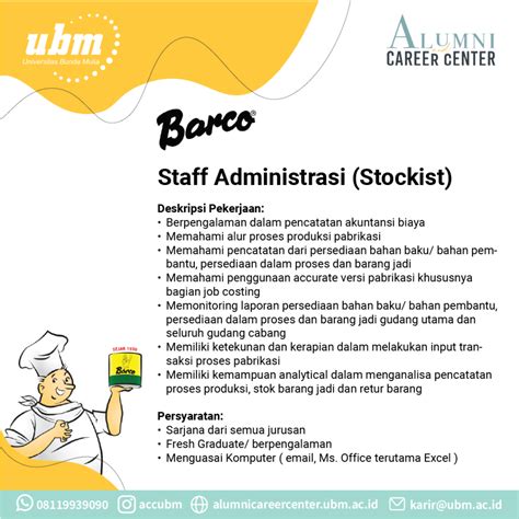 Lowongan Kerja Pt Barco Acc Ubm