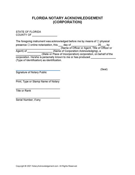 Free Printable Acknowledge Notary Forms Printable Forms Free Online