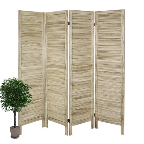 Buy Ecomex Room Divider Panel With Louvered Design Ft Tall Wood