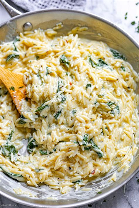 Creamy Orzo Pasta Recipe With Spinach Creamy Orzo Pasta Recipe