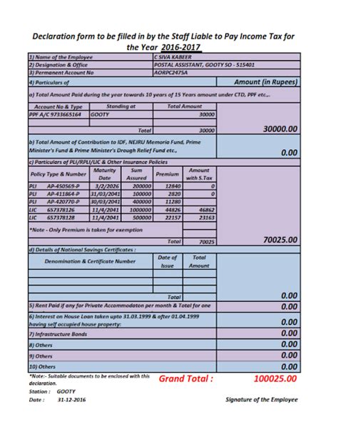 Income Tax Declaration Form Fy 2023 24 Printable Forms Free Online