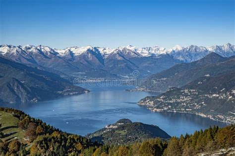 Lago Di Como Lake Como High Definition Panorama From Peglio Stock