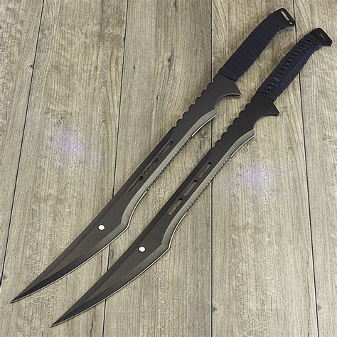 Dual Tactical Full Tang Double Edge Ninja Sword Sharp Samurai