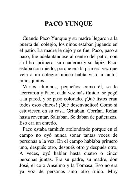 Cesar Vallejo Paco Yunque Mod Paco Yunque Cuando Paco Yunque Y Su