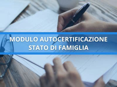 Modulo Autocertificazione Stato Famiglia Gratis