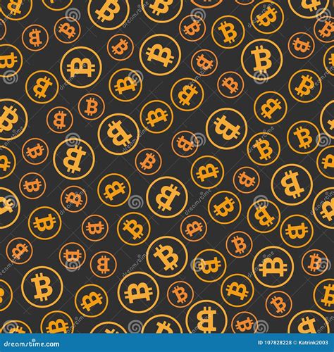 Seamless Pattern From Coins Bitcoin On A Black Background Stock Vector