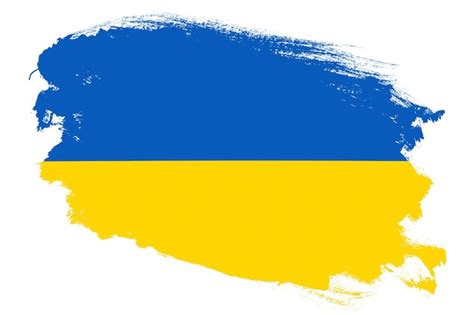 Premium Photo National Flag Of Ukraine On Grunge Stroke Brush Textured White Background