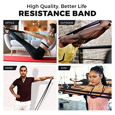 Slovic Fitness Resistance Band 42 Inch Loop With Door Anchors Pull Up Training Bands For