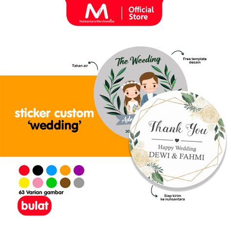 Jual Baca Deskripsi Stiker Wedding Bulat Custom Stiker Souvenir