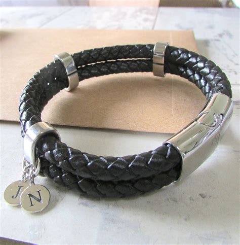 Luxury Men's Leather Bracelets Engraved | semashow.com