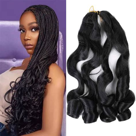 Lmzim 6 Pack Pre Stretched Bouncy Braiding Hair 22 Inch Loose Wavy Braiding Hair Pre Streched 75